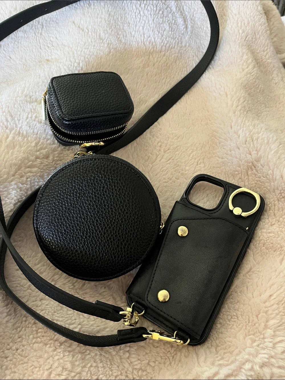 Casebus Emily iPhone 13 leather 3-piece wallet case crossbody set